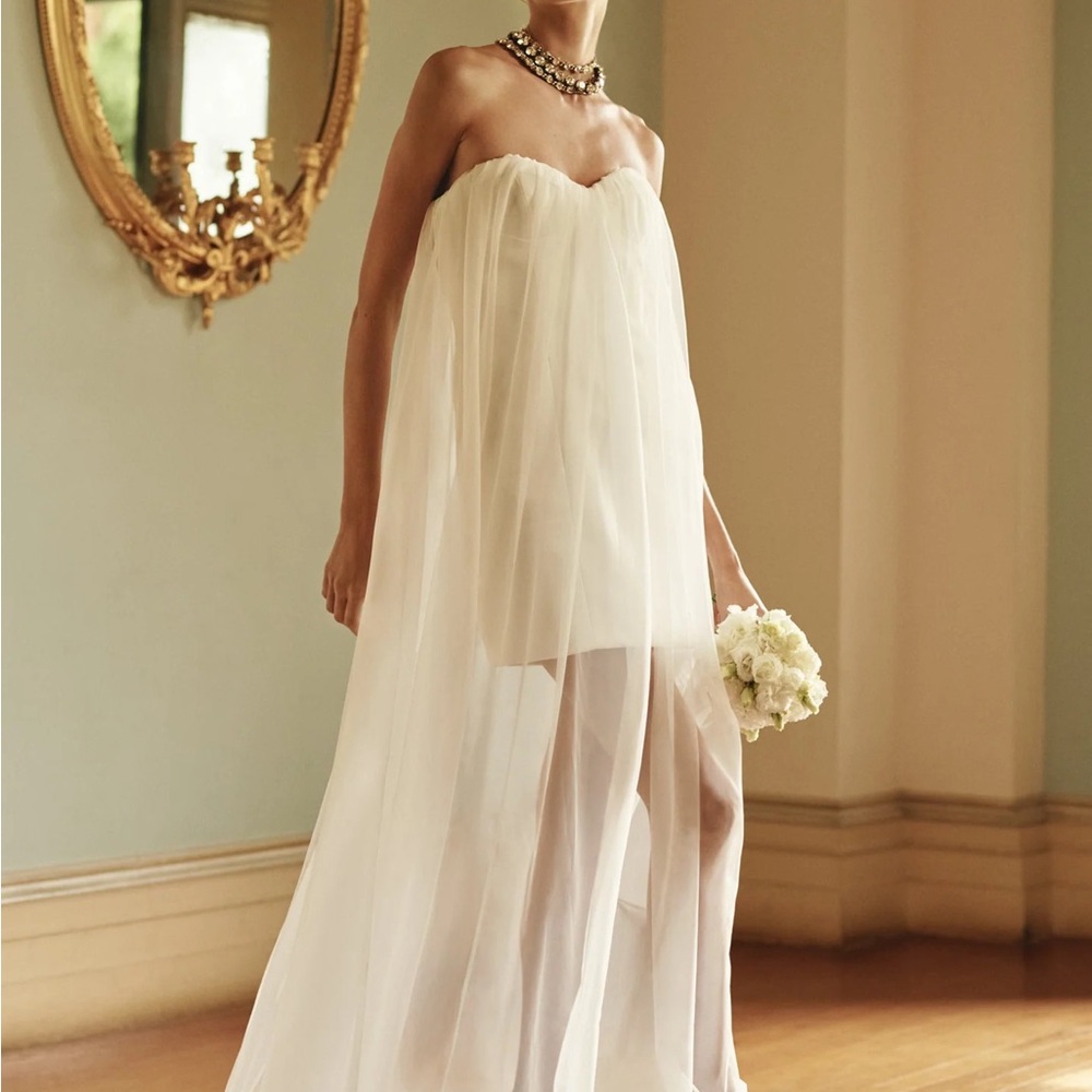 Meshki Strapless Cream Maxi Dress